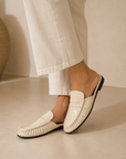 Betzy Creme Leather Flats