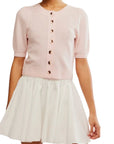 Pale Pink Isla Solid Cardi