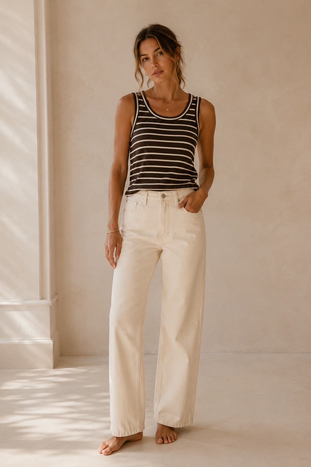 Coffee Off White Edlin Tank