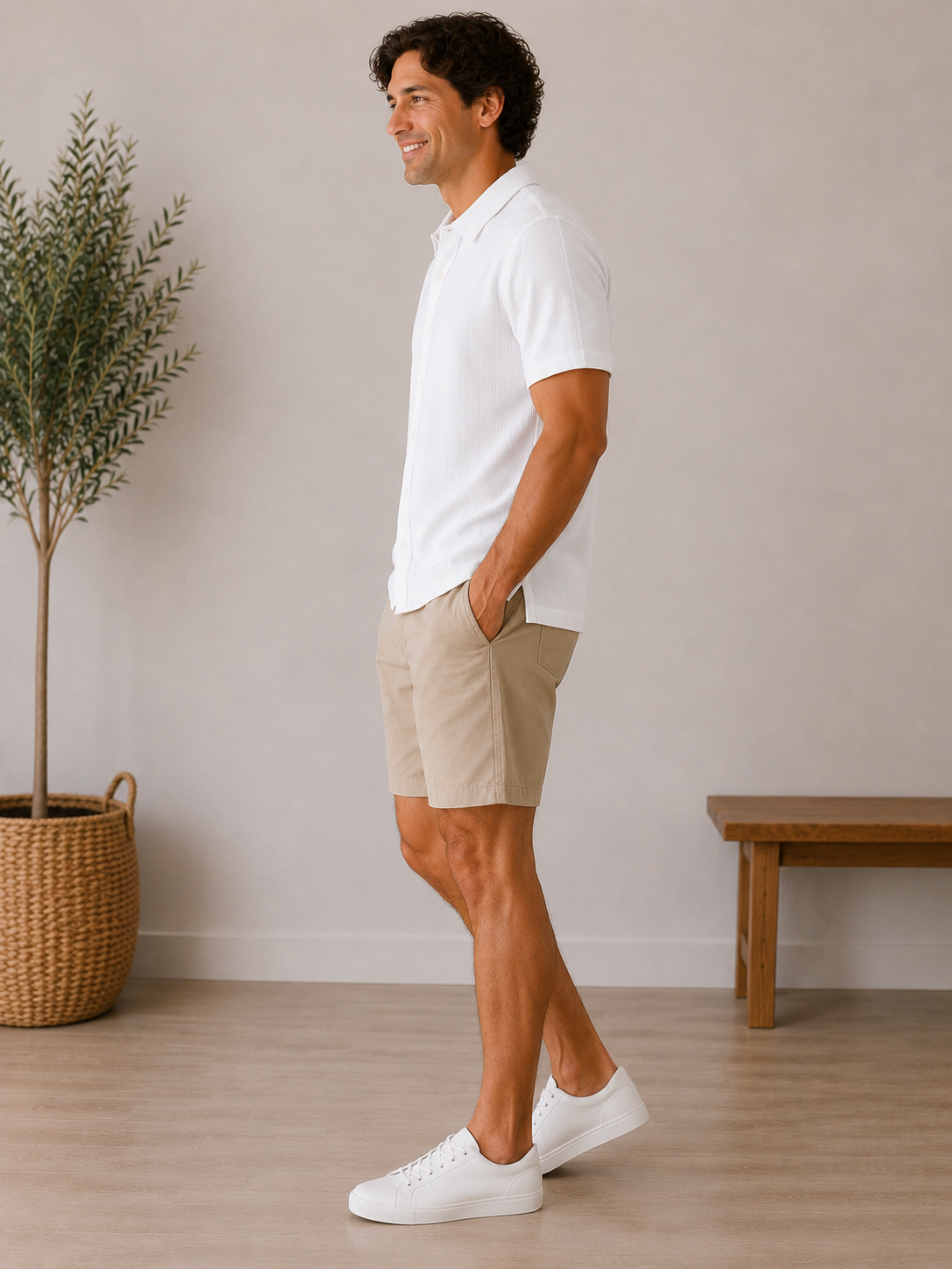 White Levine Short Sleeve Shirt