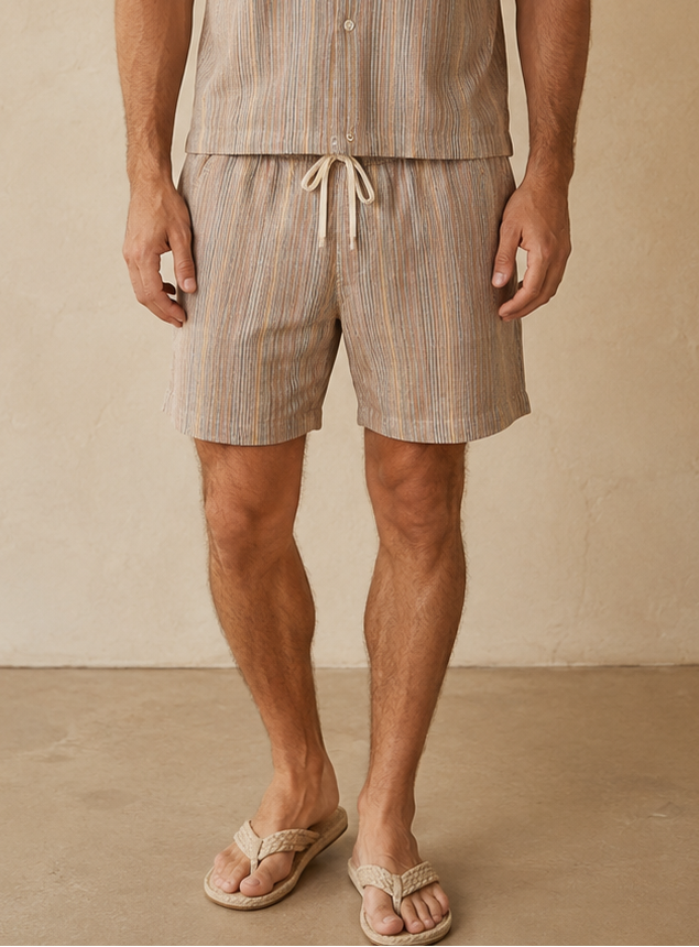 Verve Tan Striped Short