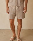Verve Tan Striped Short