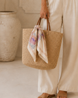Beige Floral Daisy Scarf