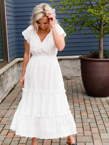 White Marvin Midi Dress
