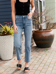 Comprehensive Kelsey High Rise Fab Ab Ankle Flare Jean