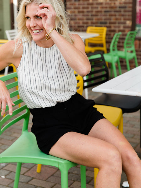 White & Black Boardwalk Tank - T1683