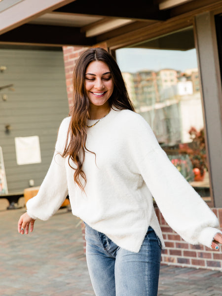 Cream Balloon Sweater
