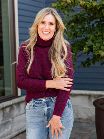 Dark Red Turtle Meg Sweater