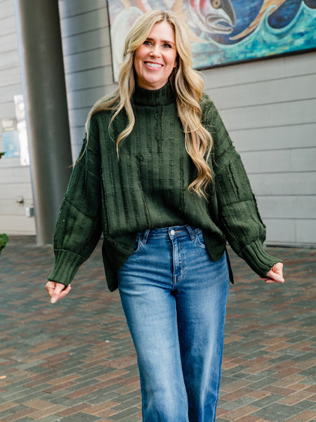 Hunter Green Turtleneck  Sweater