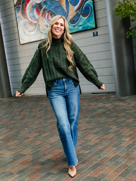 Hunter Green Turtleneck  Sweater