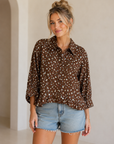 Brown Floral Ashe Blouse