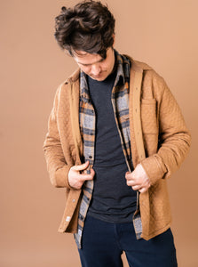 Camel Corbet Quilted Overshirt