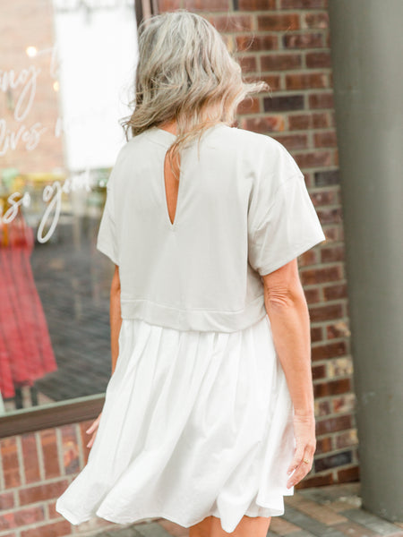 Stone & White Mini Romper Dress