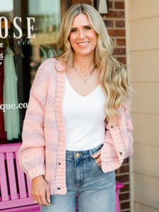 Pink Striped Traci Cardigan