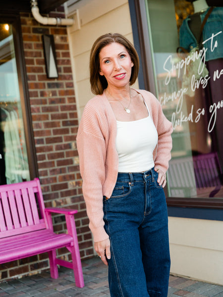 Pink Zip Up Kelsey Cardigan