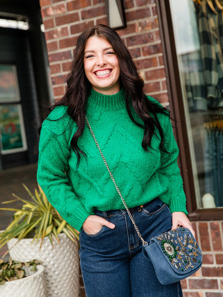 Green Chevron Sweater