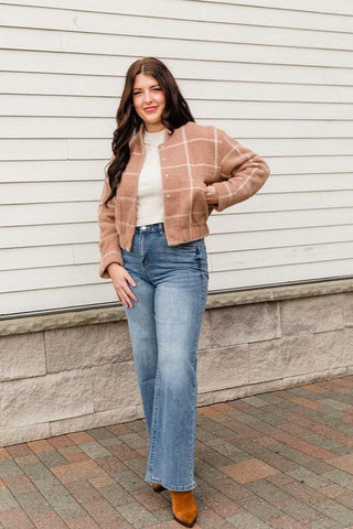 Heather Taupe Lex Bomber Jacket