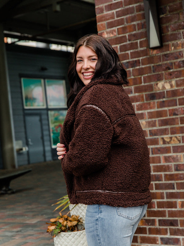 Dark Chocolate Ari Sherpa Coat