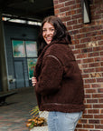 Dark Chocolate Ari Sherpa Coat