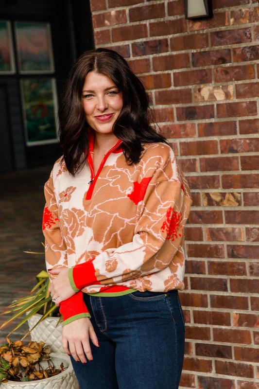 Orange & Taupe Joyce Sweater