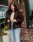 Dark Chocolate Ari Sherpa Coat