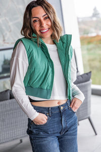 Dusty Emerald Cropped Vest