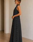 Black Polka Dot Theophania Maxi Dress