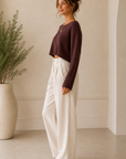 Brown Madison Ribbed Sweater