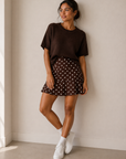 Brown & White Kelsey Skirt