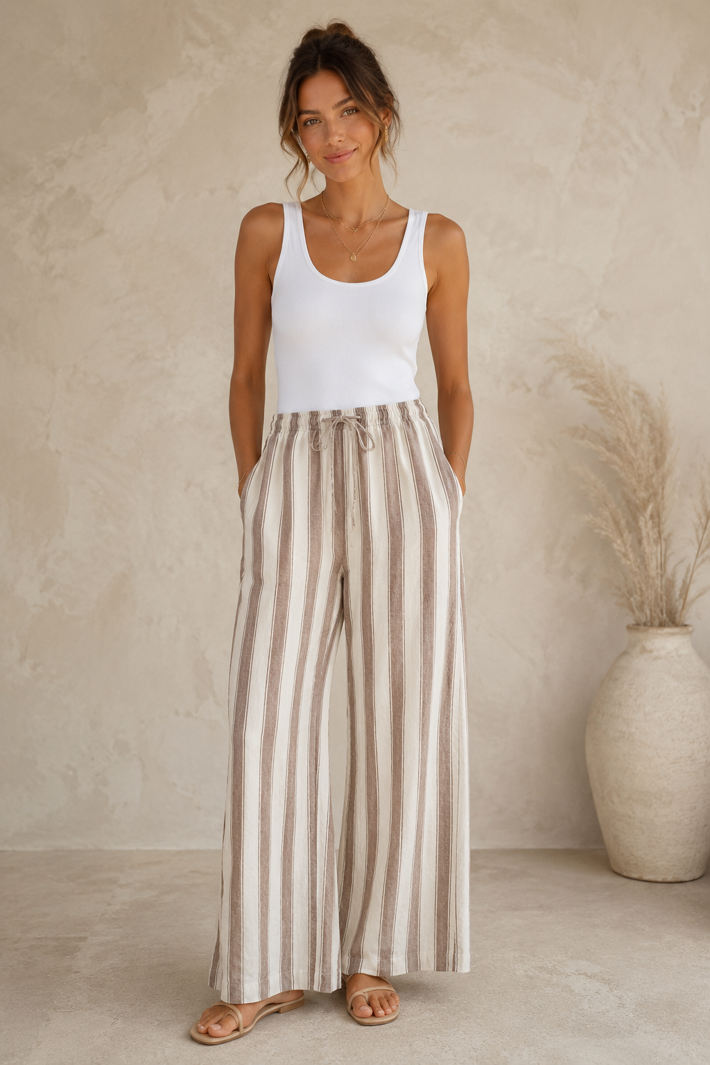 Light Toffee The Perfect Striped Pant