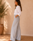 Charlotte Stripe Denim Wide Leg