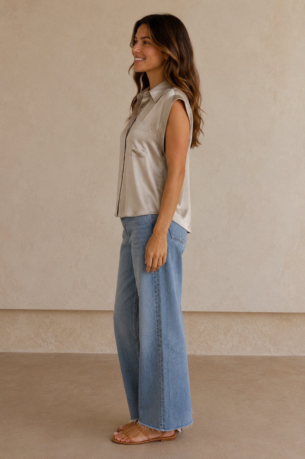 Champagne Silk Odette Blouse