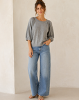 Heather Grey Sofia Ribbed Sweater