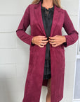 Burgundy Suede Dakota Trench
