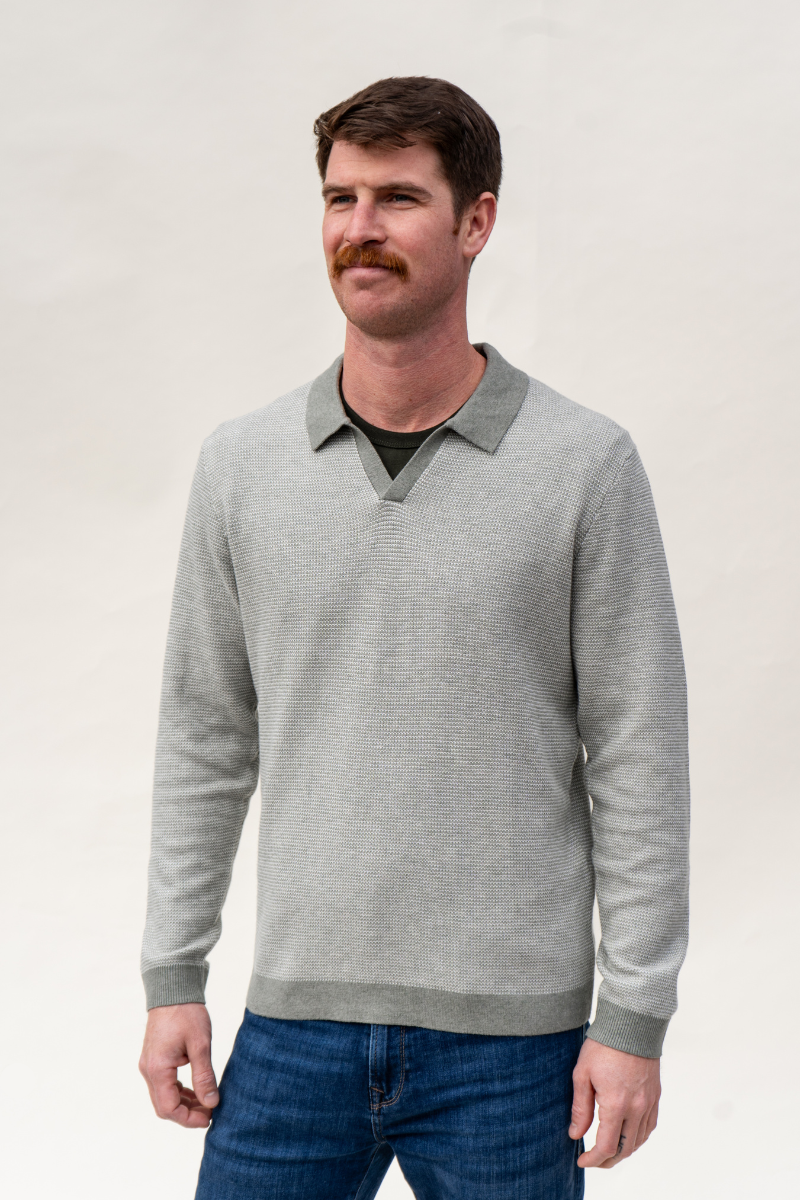 Vetiver/Ivory  Liam Sweater Polo