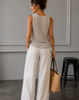 Beige Mabel Open Stitch Knit Top