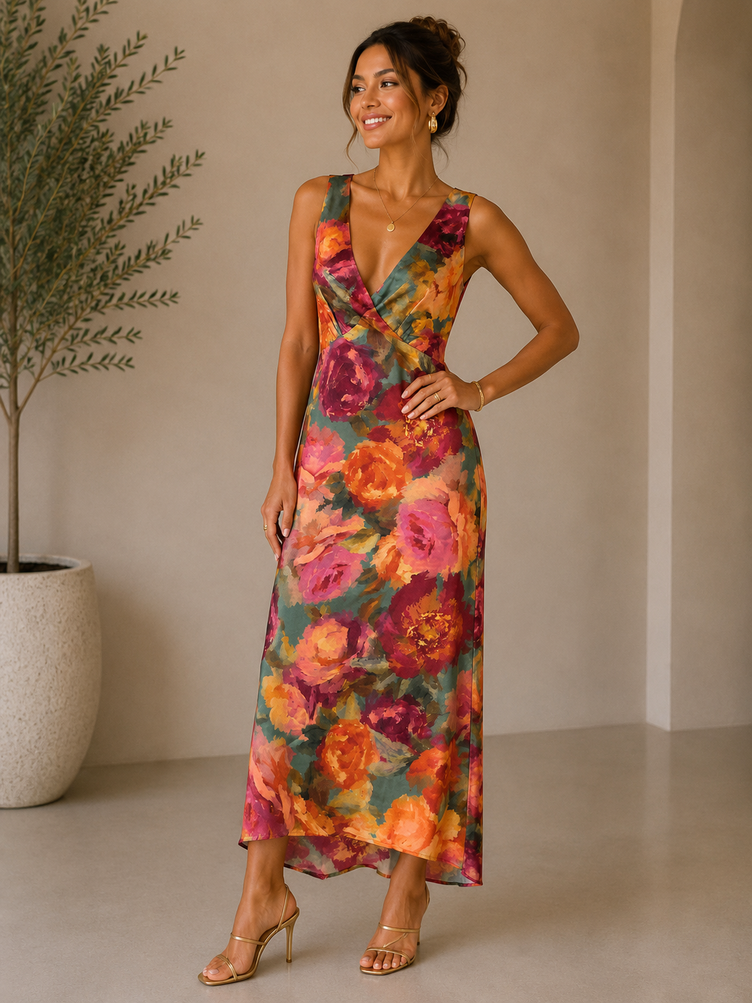 Parisian Floral Alicia Midi Dress