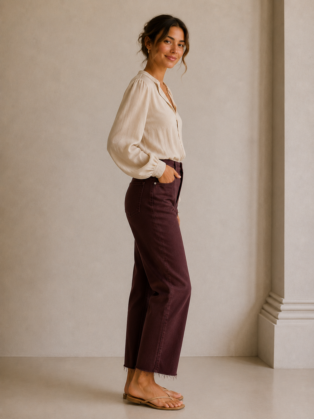 Black Cherry Paola Wide Leg Denim