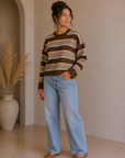 Dune Stripe Carlyle Everyday Crew Neck Sweater