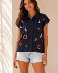 Navy Sailing Top