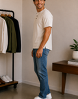 Vintage White Mesa Henley Tee