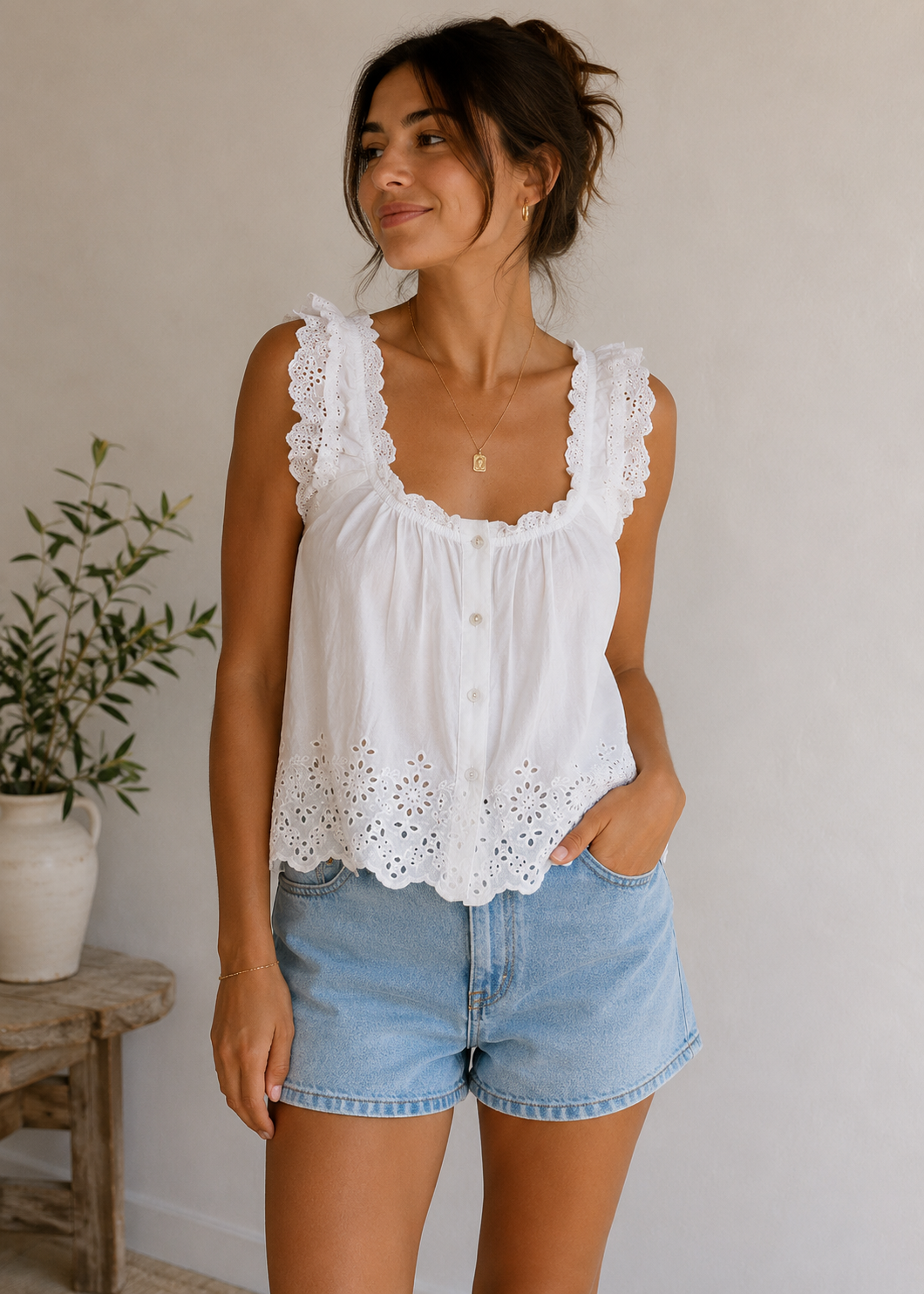 Optic White Rosabel Blouse