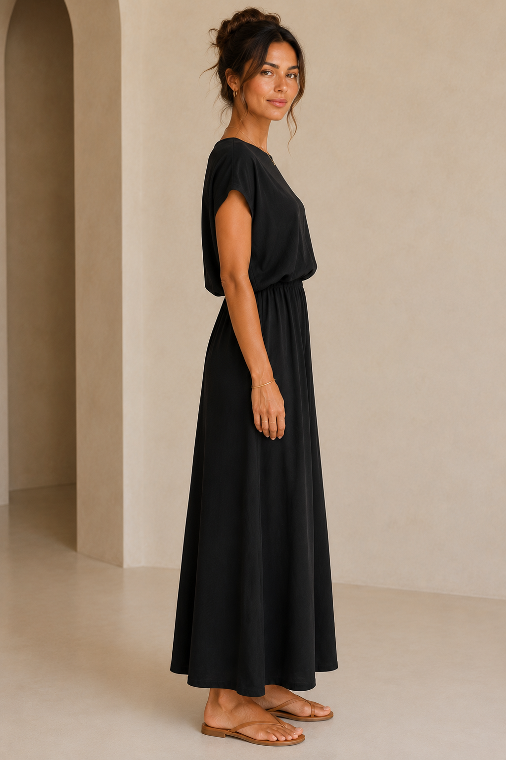 Anika Black Midi Dress