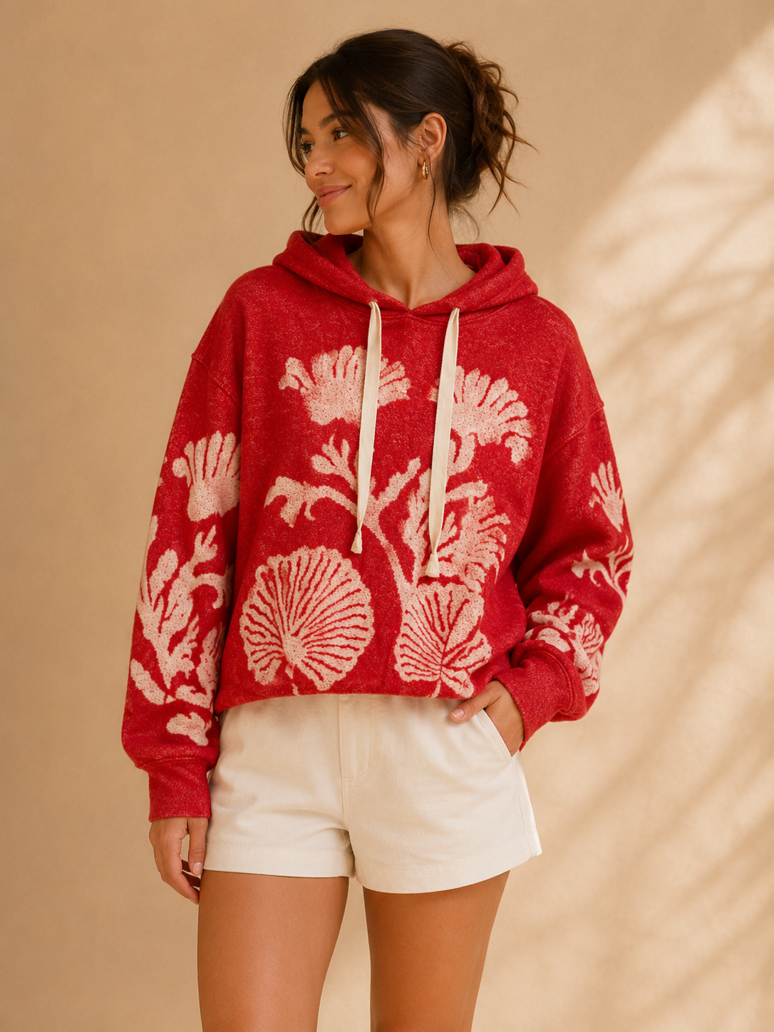 Cherry Combo Shell Baby Hoodie