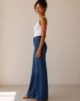 Dark Denim HR Palazzo Wide Leg