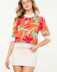 Orange Floral Abera Sweater