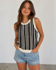 Cabana Stripe Natural State Halter Tank