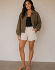 Olive Green Birdie Washed Jacket
