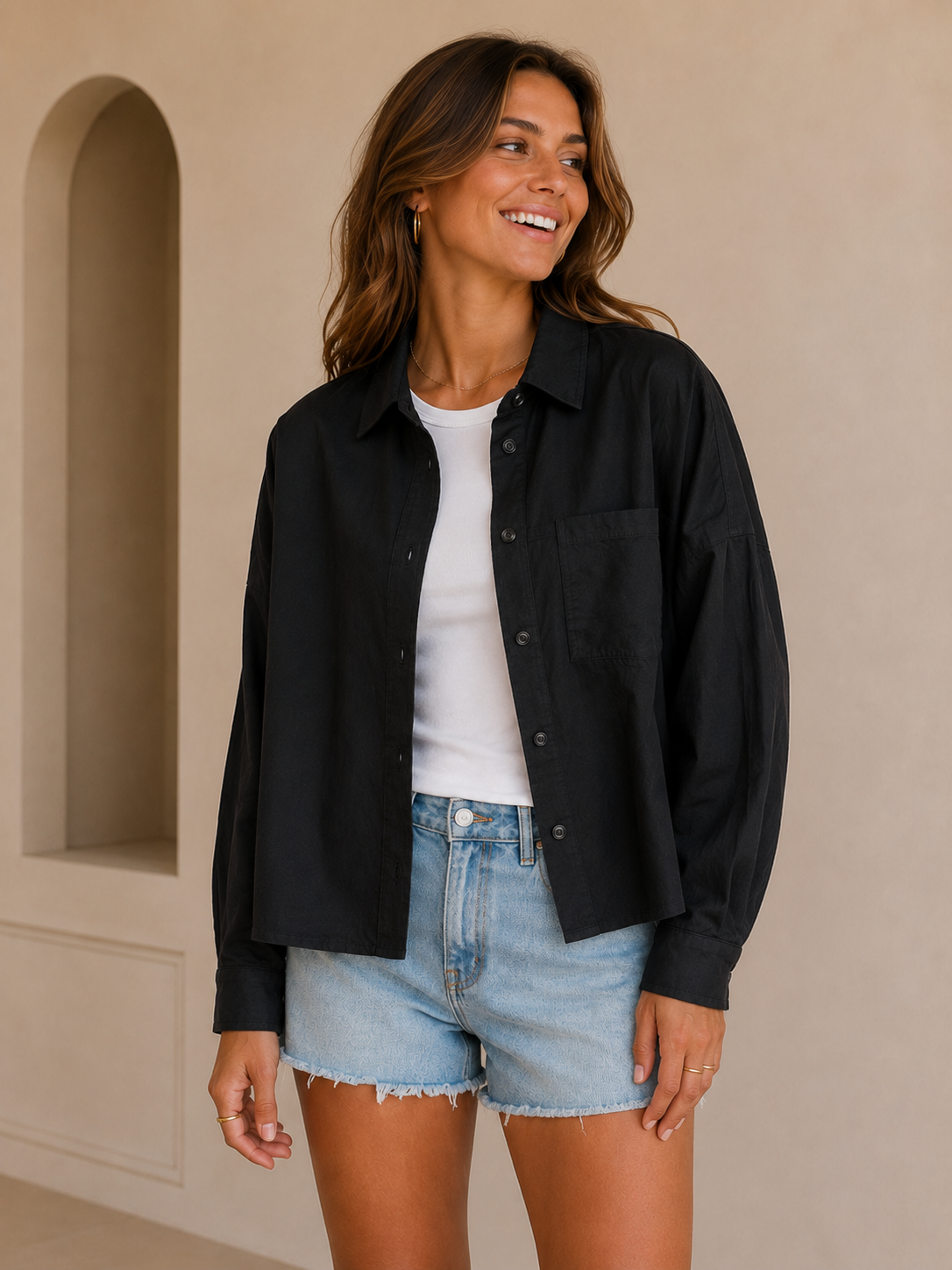 Black Emerson Shirt Jacket