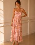 Pink Orange Floral Coline Dress